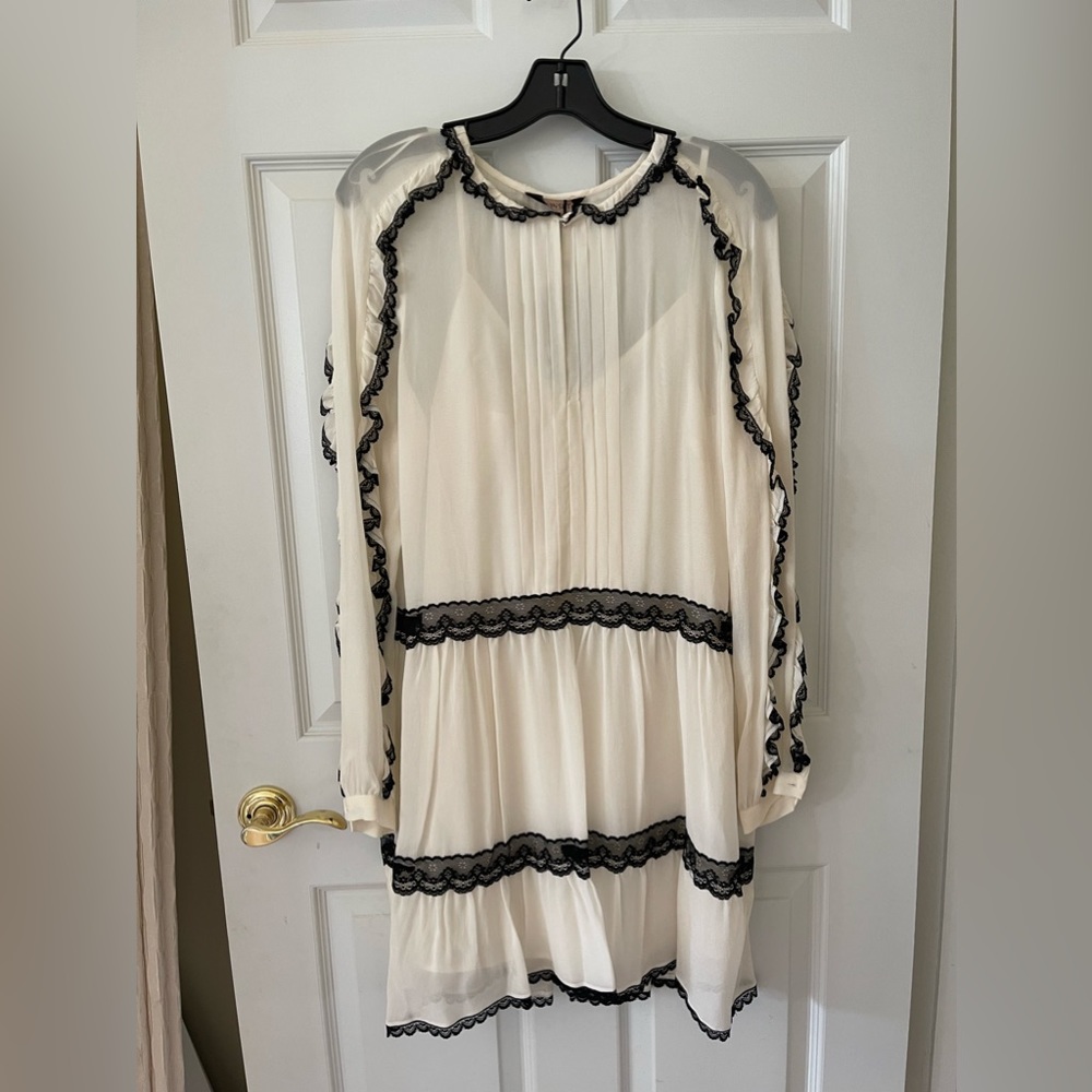 Twinset sheer white dress with slip inside
